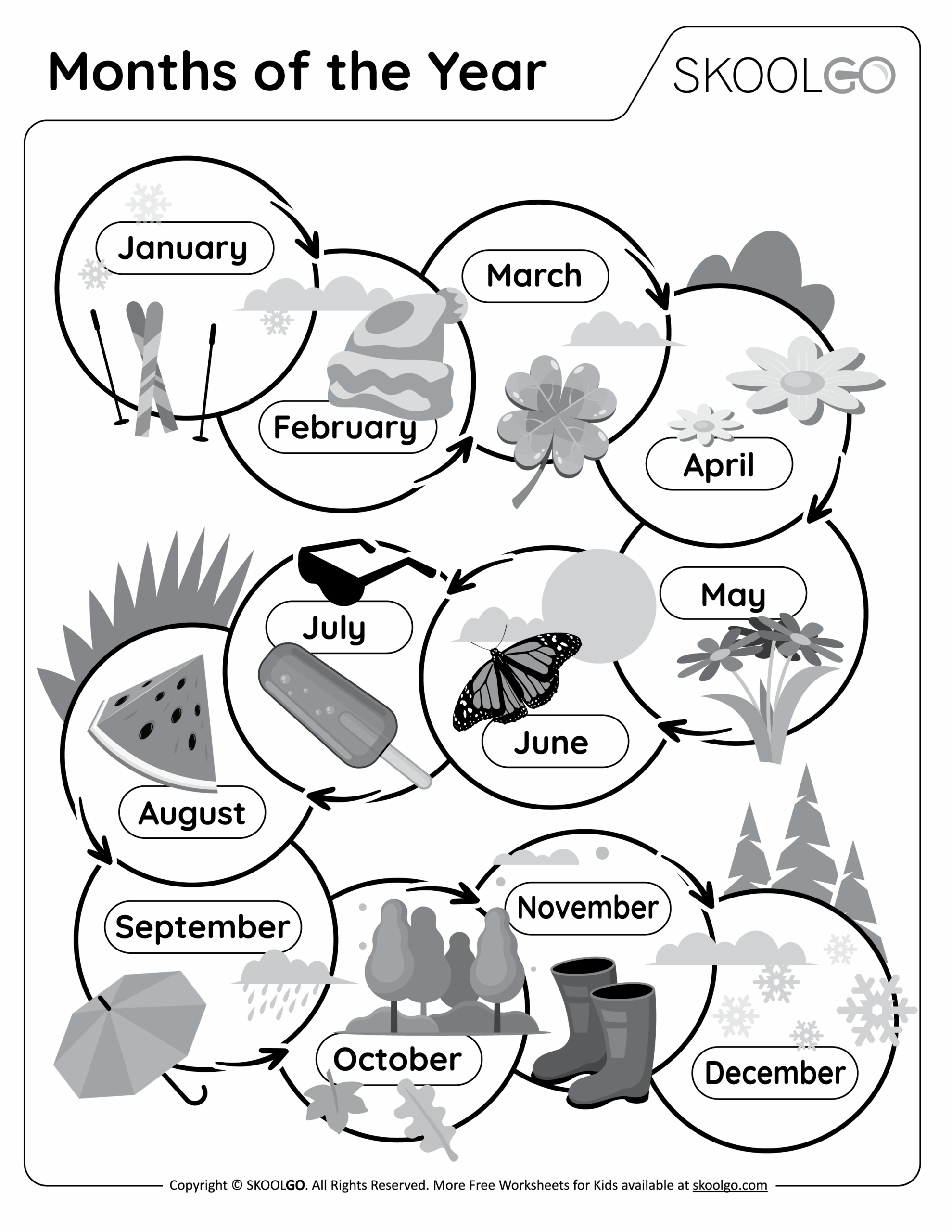 Months Of The Year Free Worksheet SKOOLGO