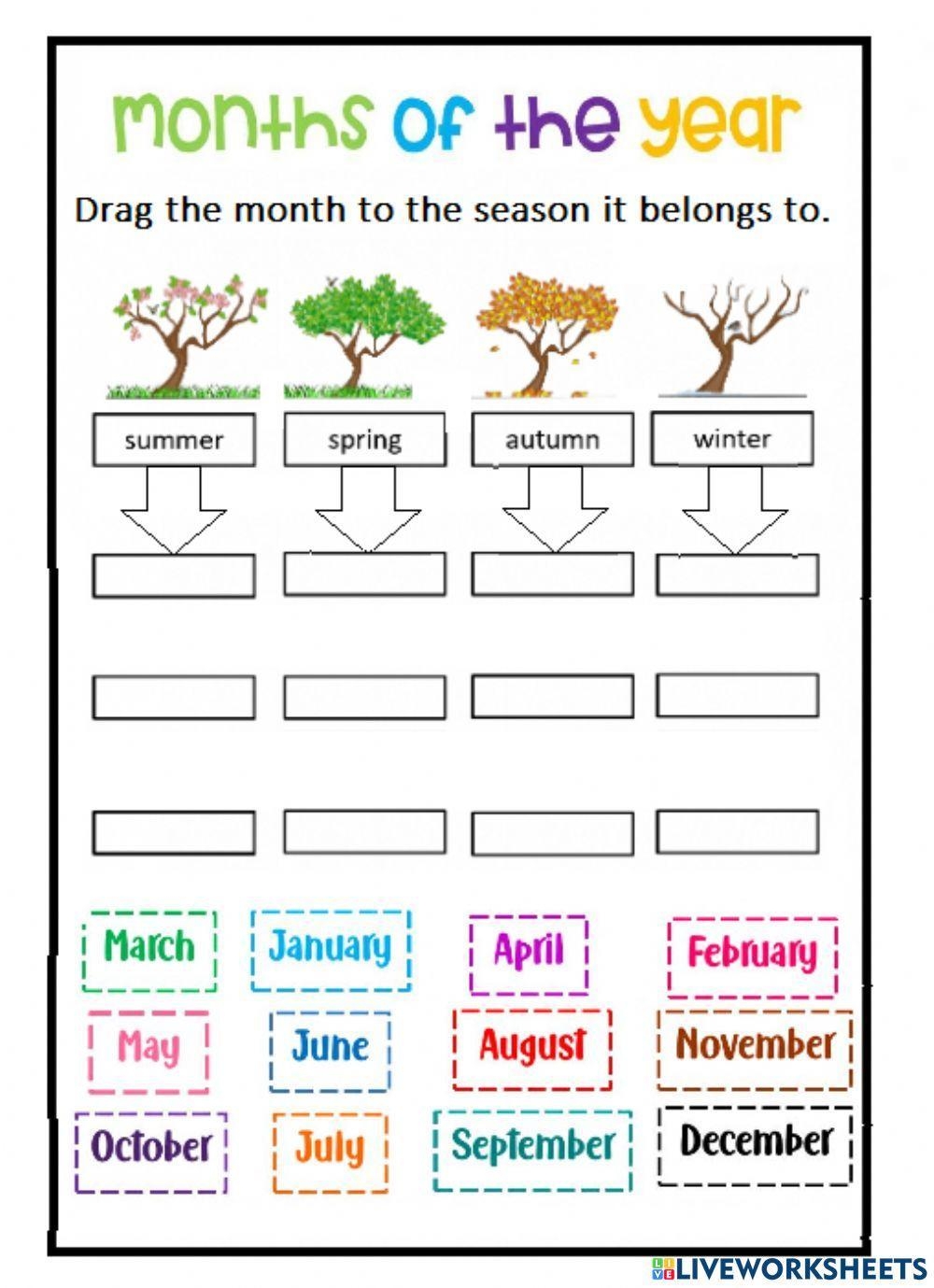 Months Of The Year Season Worksheet Live Worksheets Worksheets Library
