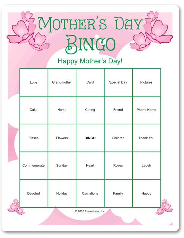 Mother 39 s Day Bingo Free Printable Printable Word Searches