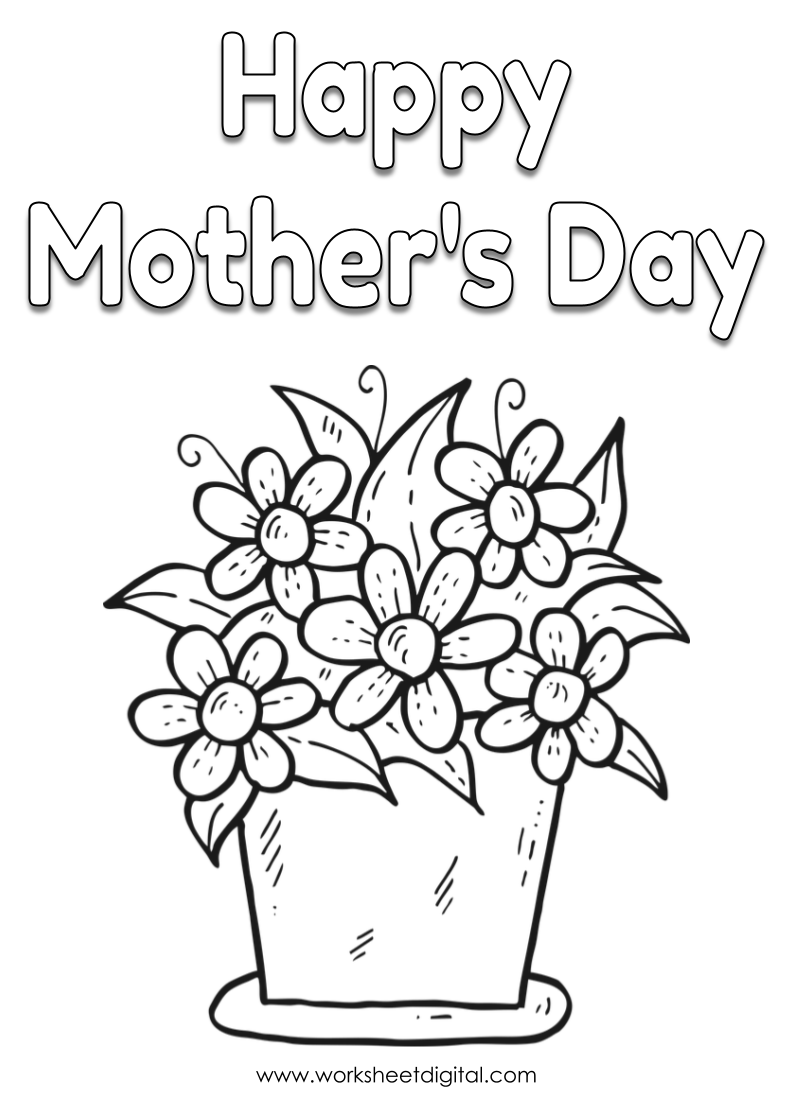 Mothers Day Coloring Page Worksheet Digital Worksheets Library