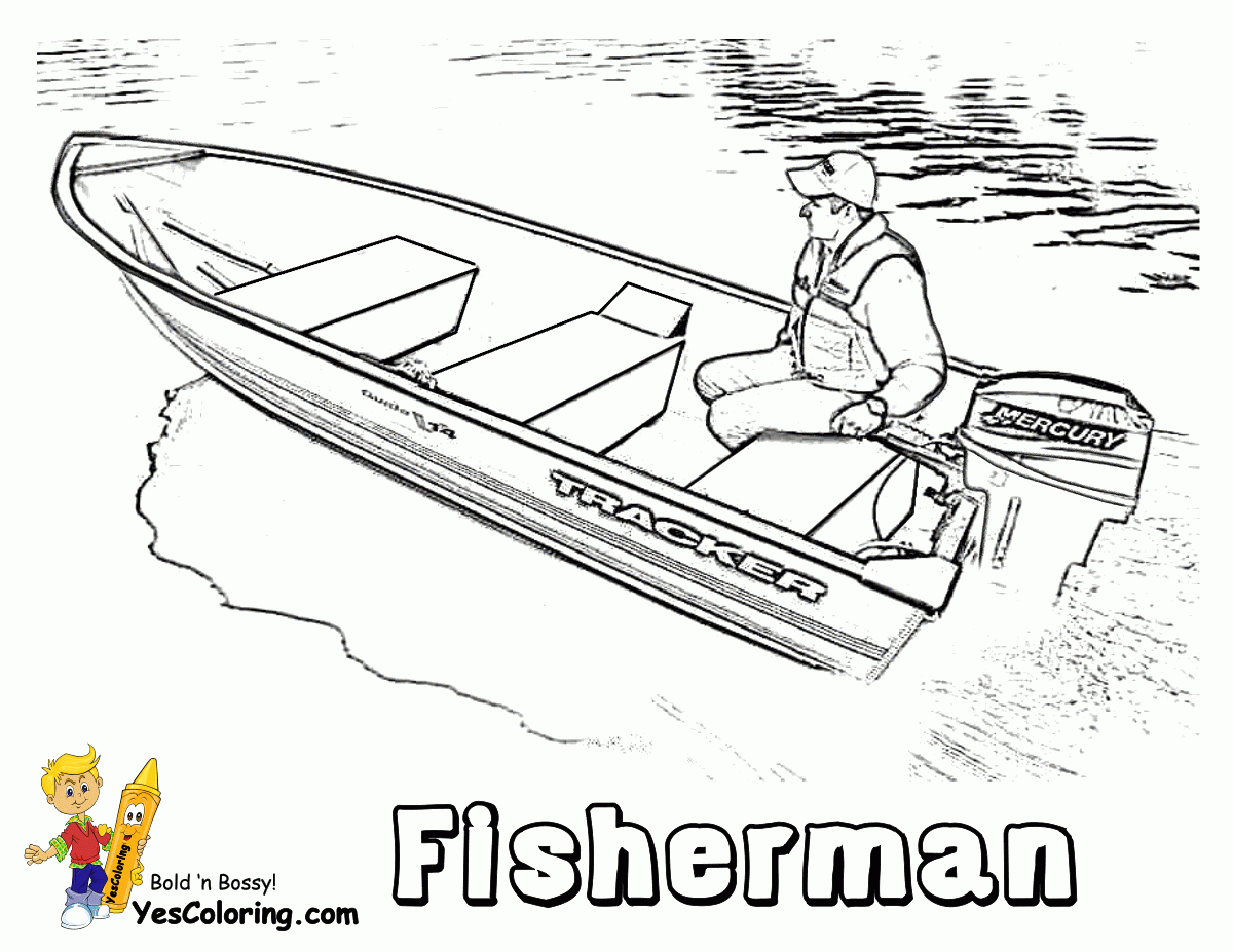 Motor Boat Coloring Pages Coloring Home