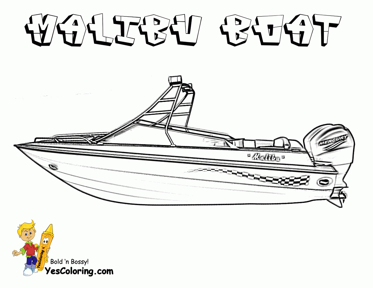 Motor Boat Coloring Pages Coloring Home