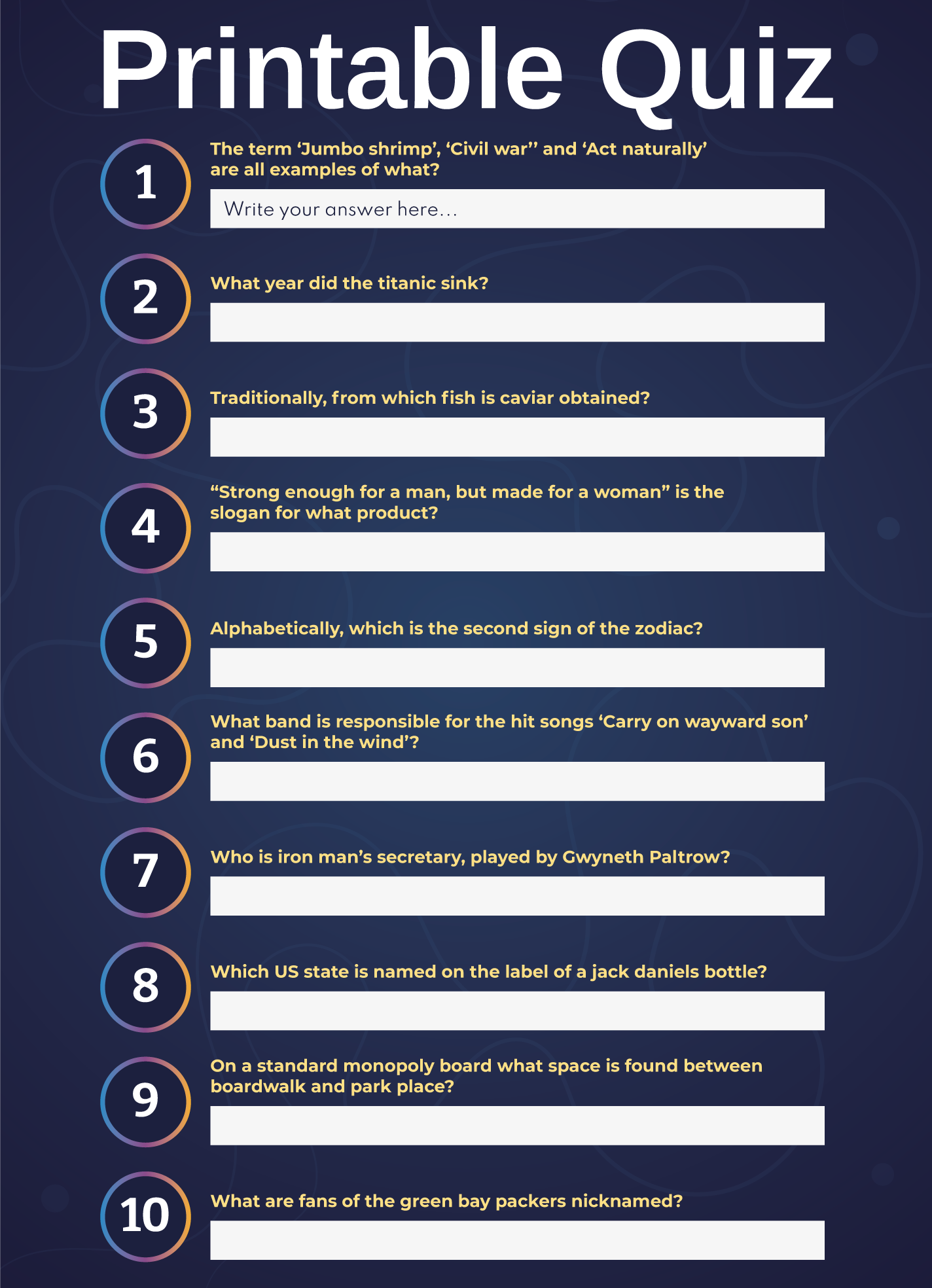Multiple Choice Quiz Free Google Docs Template Gdoc io Worksheets 