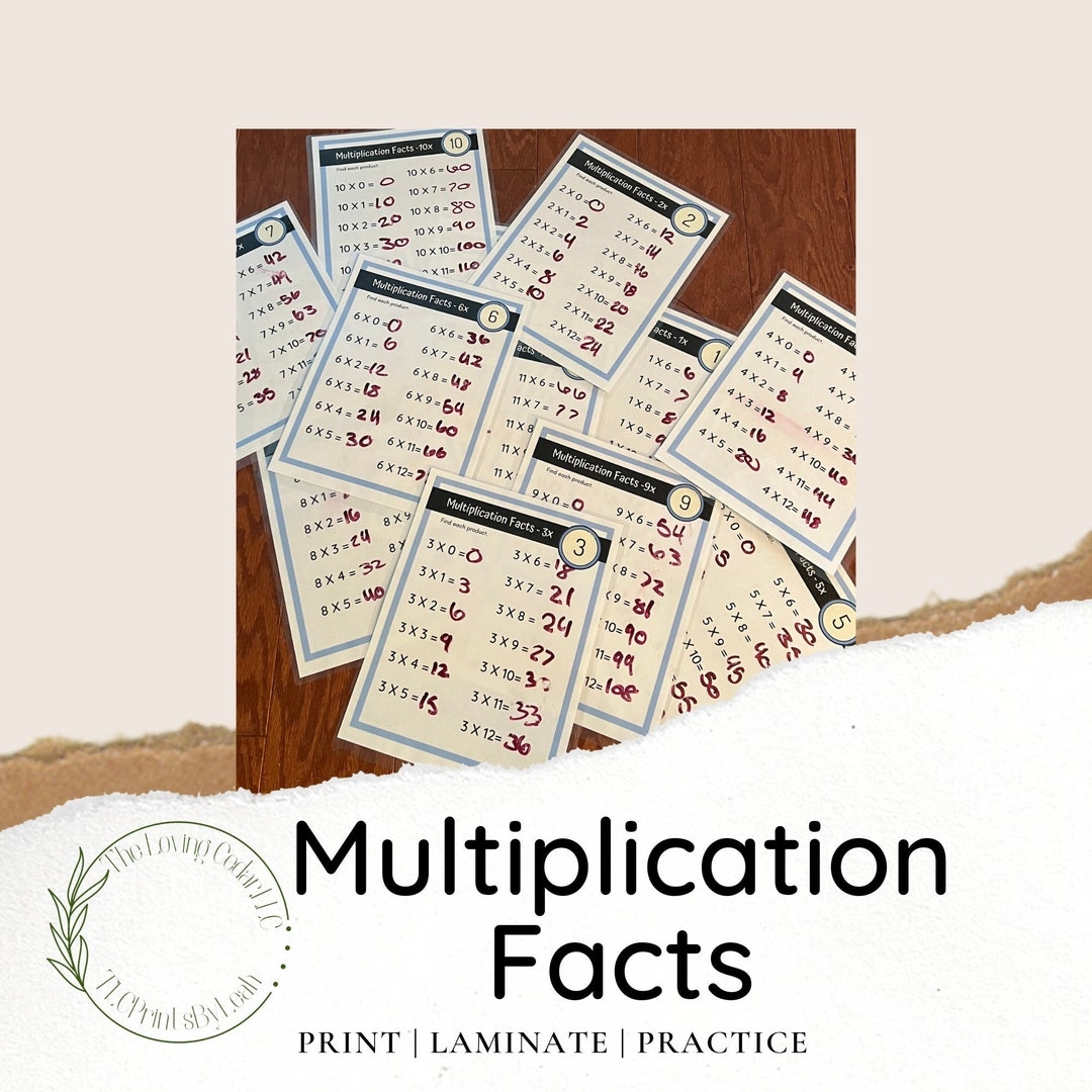 multiplication facts worksheet