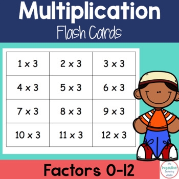 Multiplication Flash Cards 0 12 With Answers On Back TpT