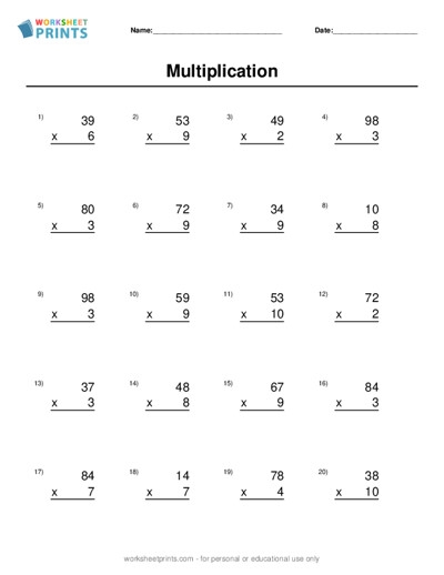 Multiplication Worksheet Generator Worksheets Library