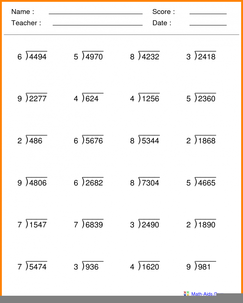 Multiplication Worksheets Grade 5 Free Atividades De Math 