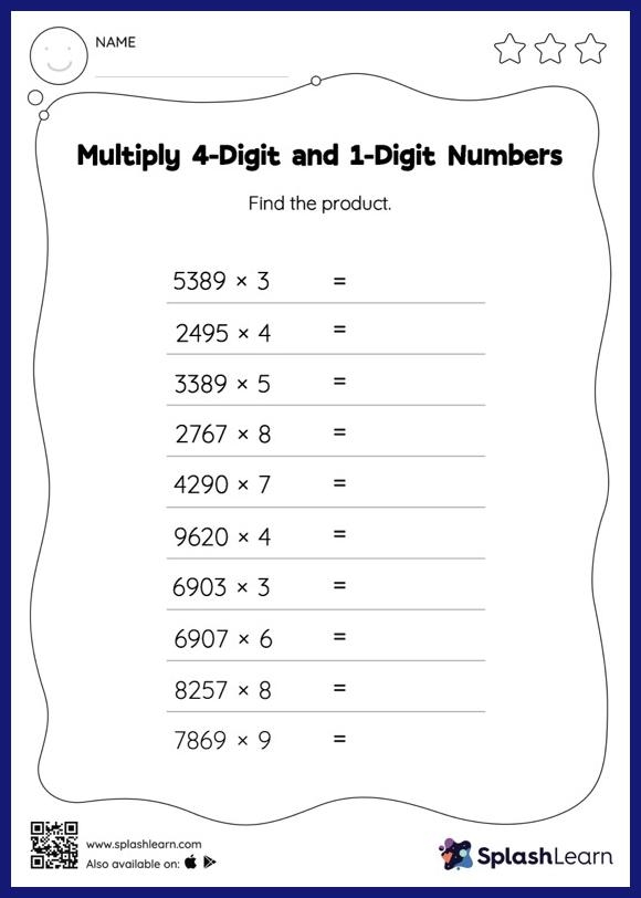 multiplication by 4 worksheets
