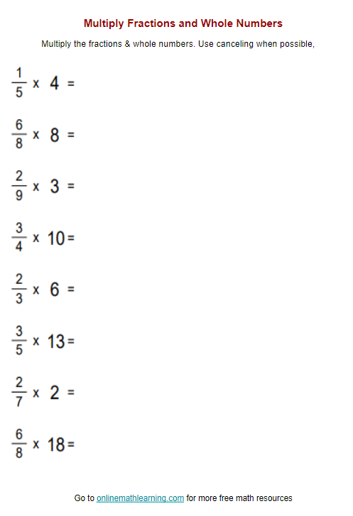 multiply by 4 worksheet
