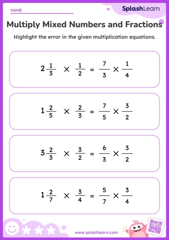 mixed number multiplication worksheet