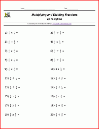 Multiplying And Dividing Fractions Worksheet Printable PDF 