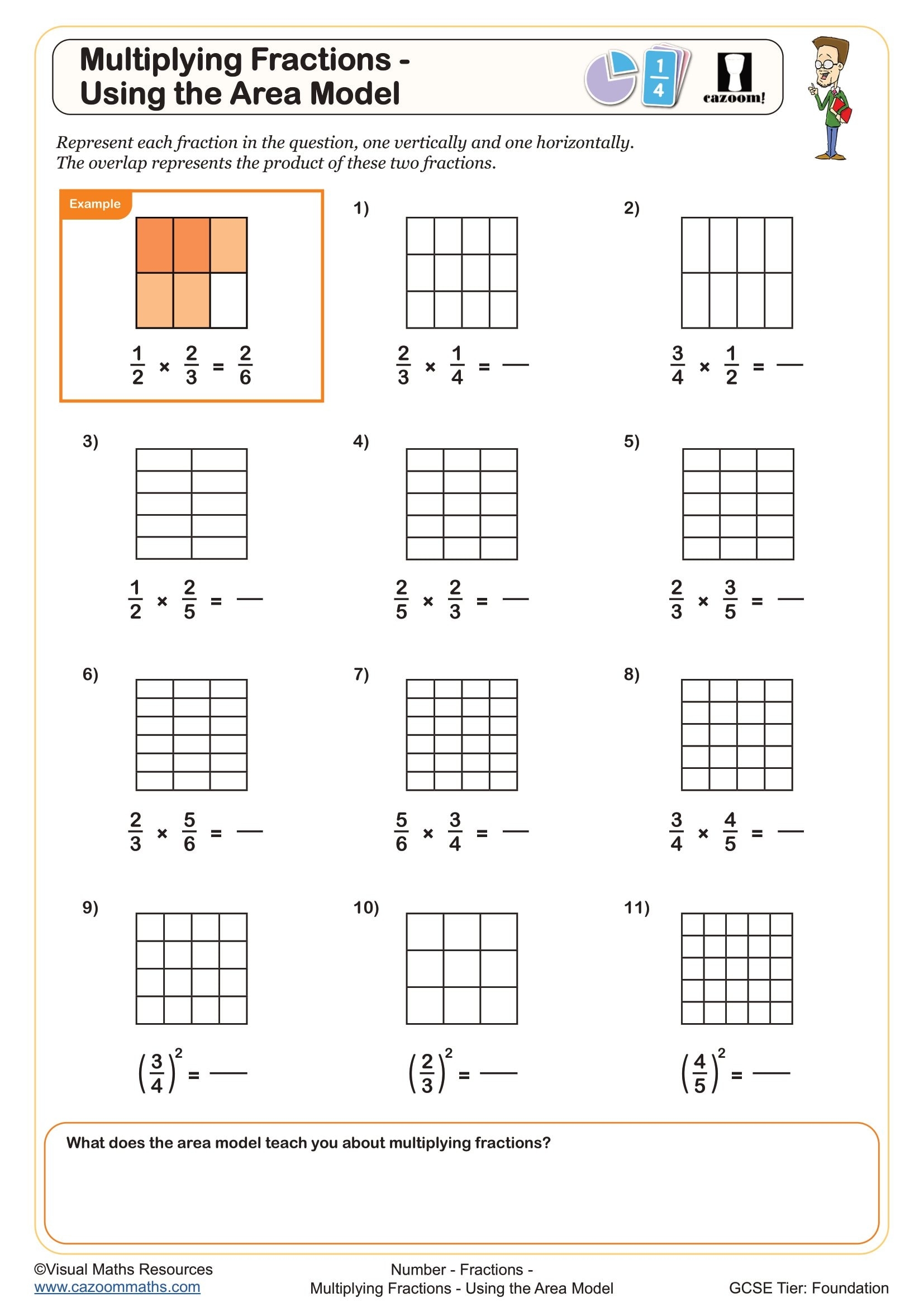 Multiplying Fractions Using Visual Models Worksheets Worksheets Library