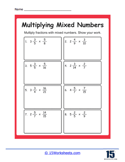 Multiplying Mixed Numbers Worksheets 15 Worksheets Worksheets 
