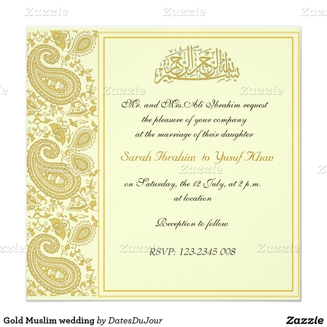 muslim wedding invitation templates