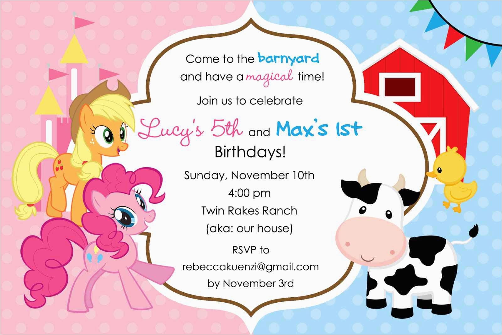 free printable my little pony birthday cards