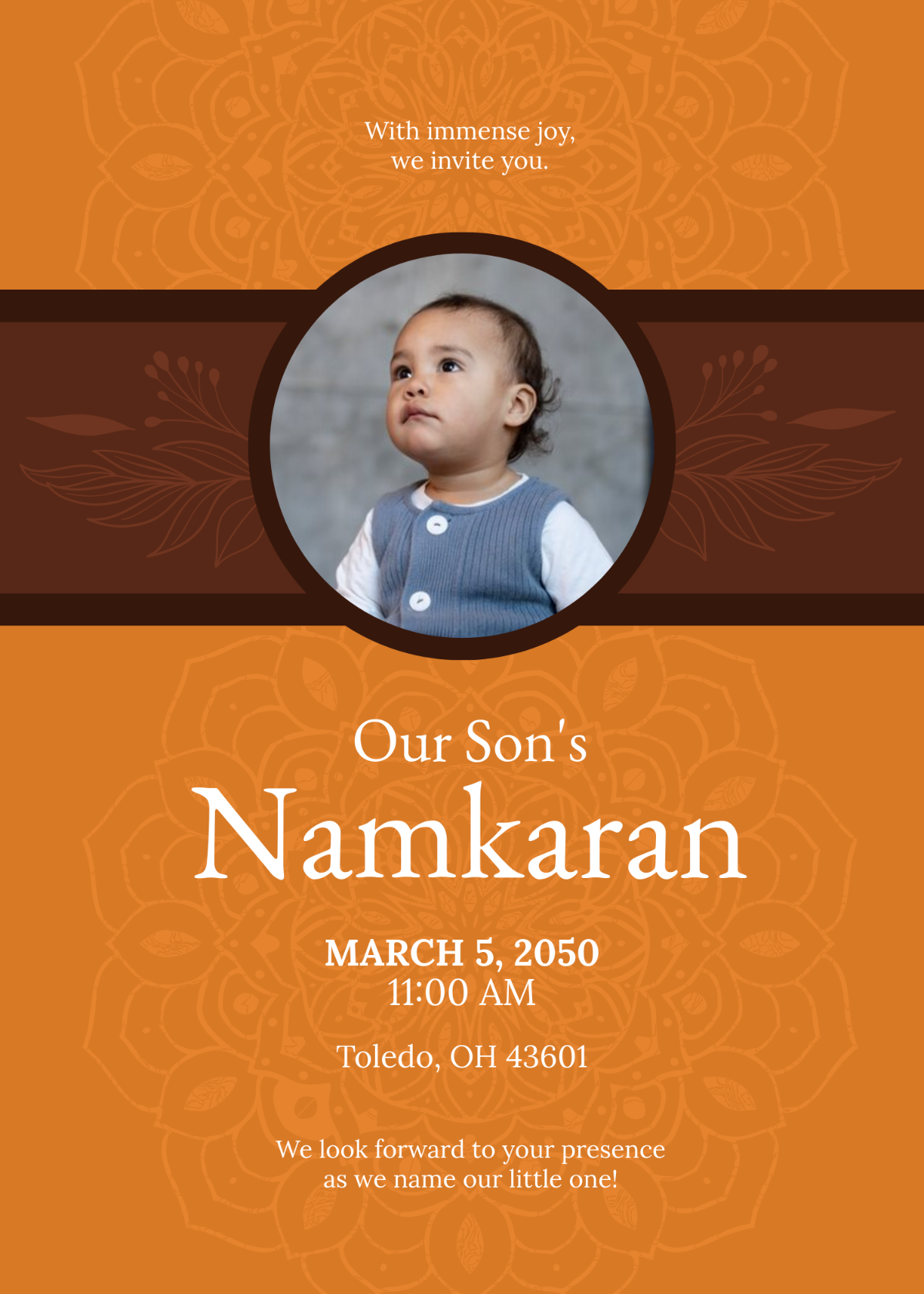 Naming Ceremony Invitation Card For Baby Boy Editable Free Marathi 