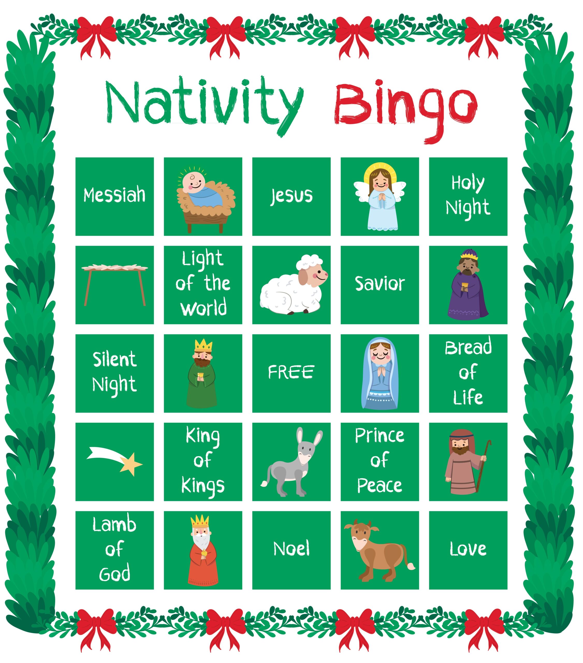 Nativity Bingo Cards 7 Free PDF Printables Printablee