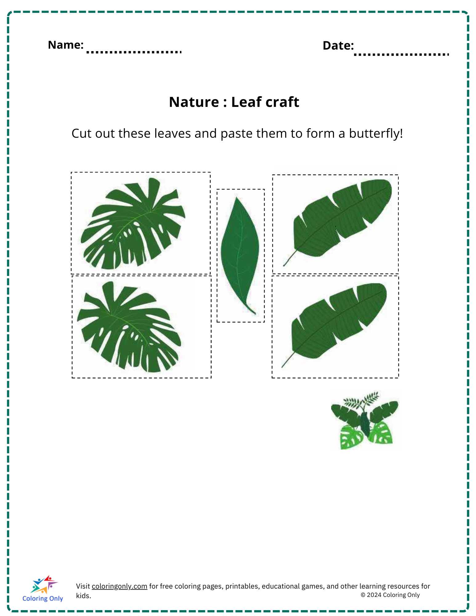 printable leaf craft