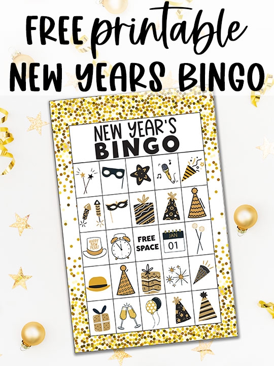 free printable new years bingo cards