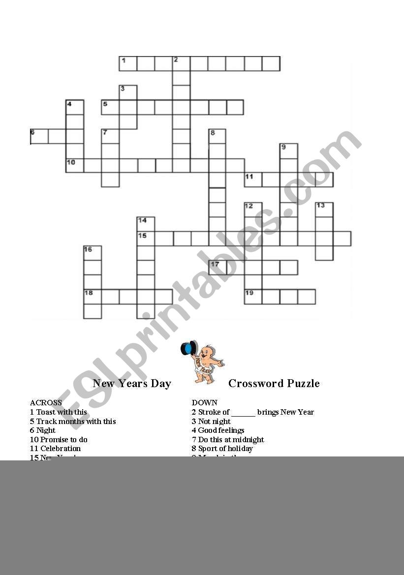 New Year Crossword Puzzle Printable Printable Crossword Puzzles