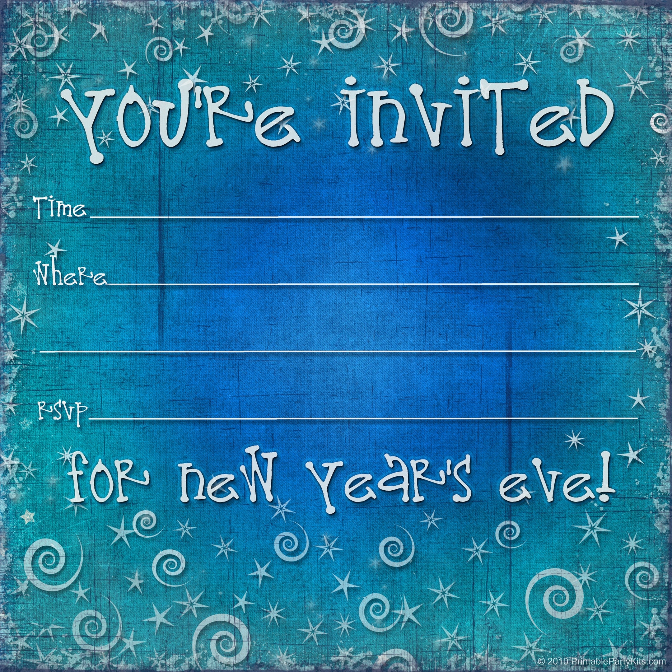 new year party invitation template free