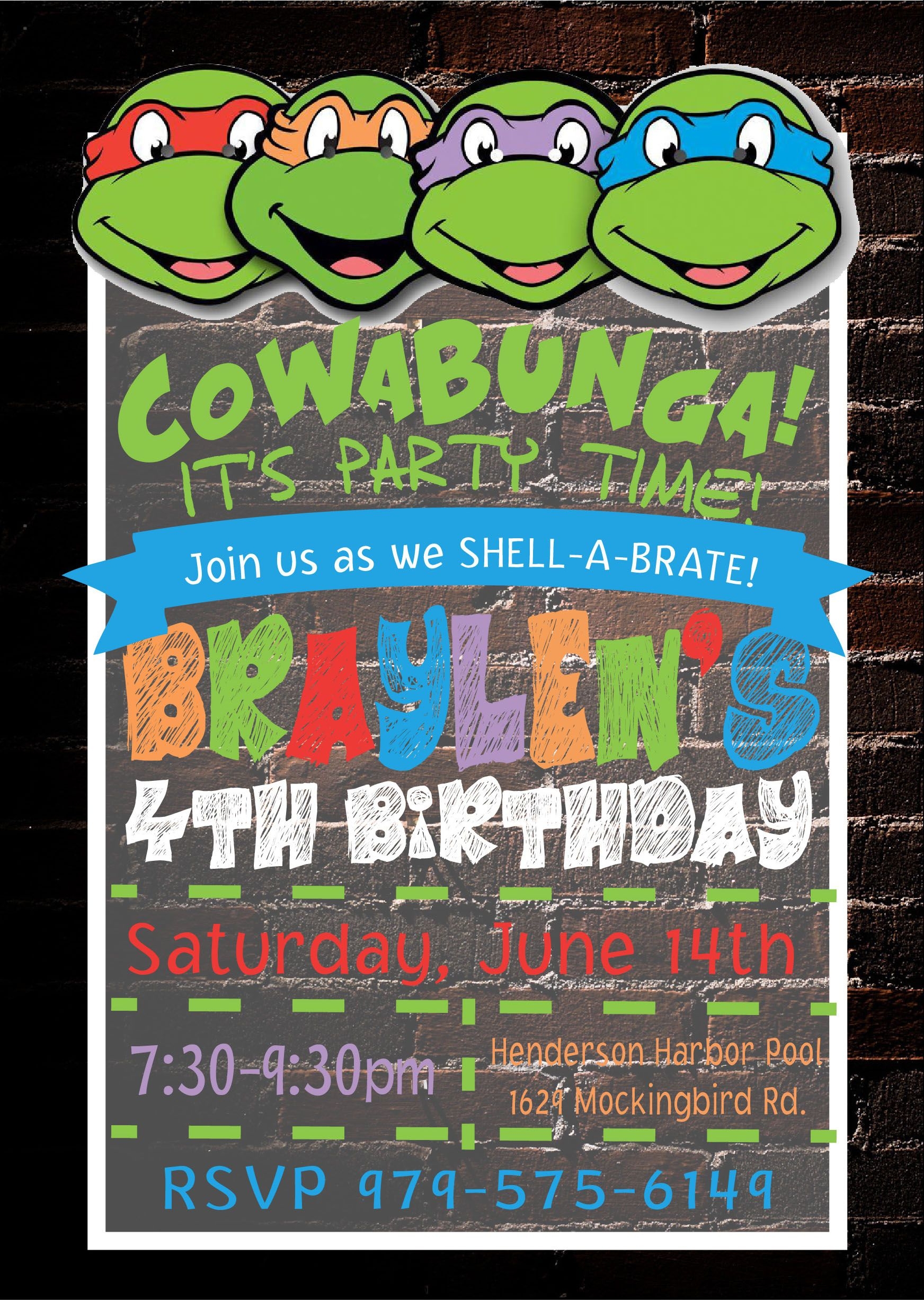 Ninja Turtle Invitation Template Printable Word Searches