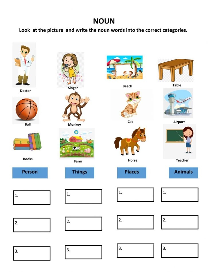 Noun Activities For Grade 6