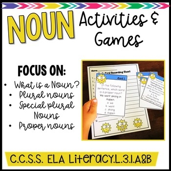 Noun Games Activities By Setting The Standard TpT