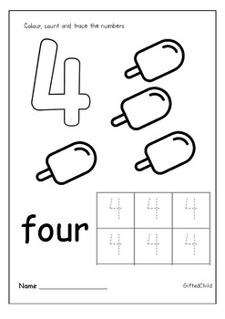 number 4 worksheets