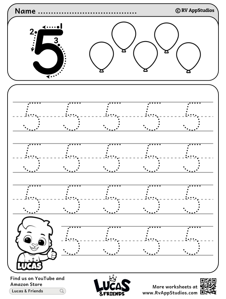 Number 5 Tracing Worksheet Pdf Worksheets Library