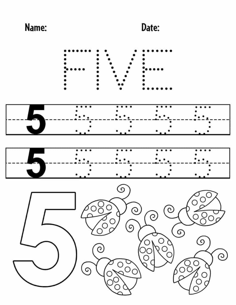 Number 5 Tracing Worksheets 15 FREE Pages Printabulls Worksheets 