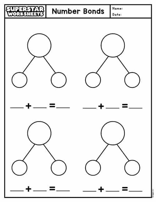 number bond worksheets