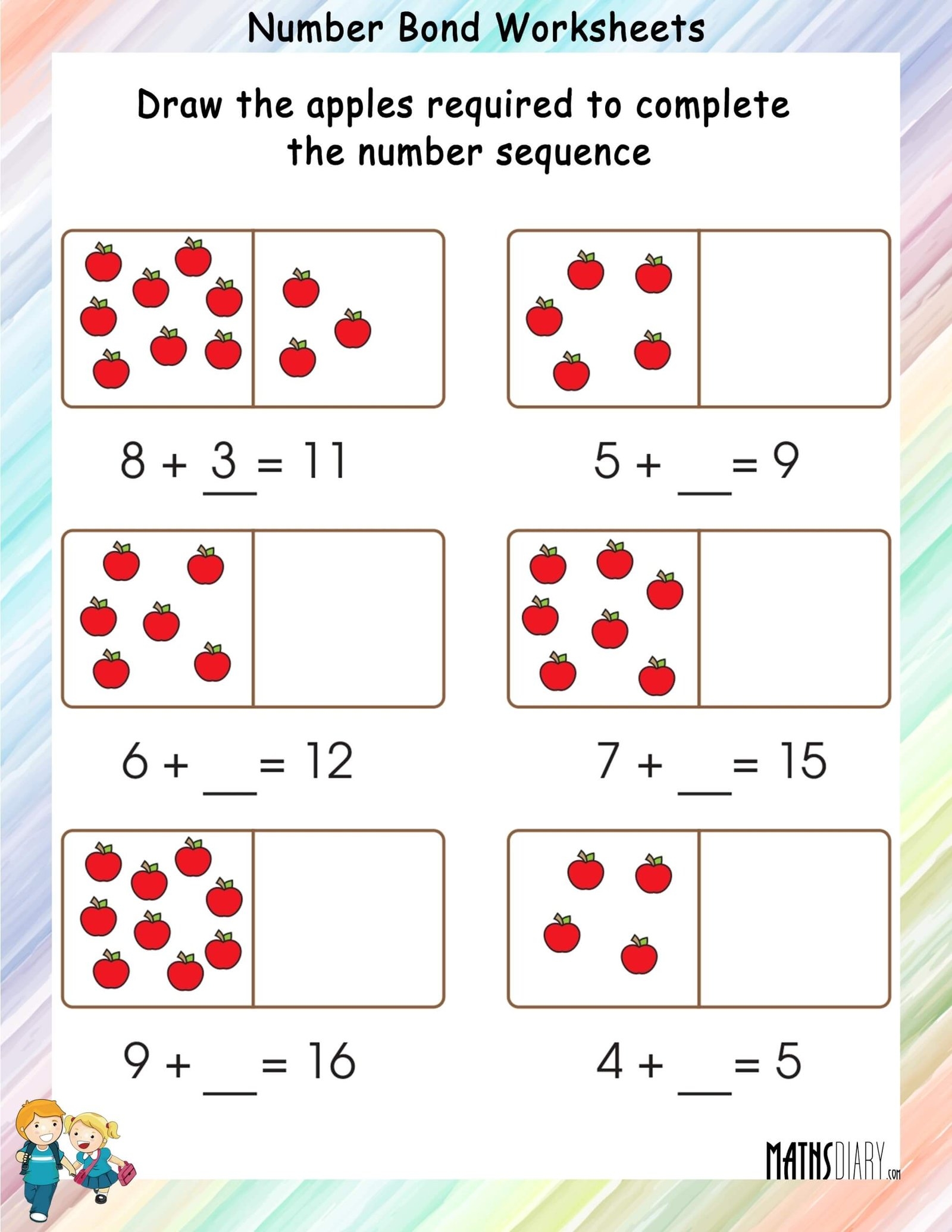 Number Bond Worksheets Math Worksheets MathsDiary