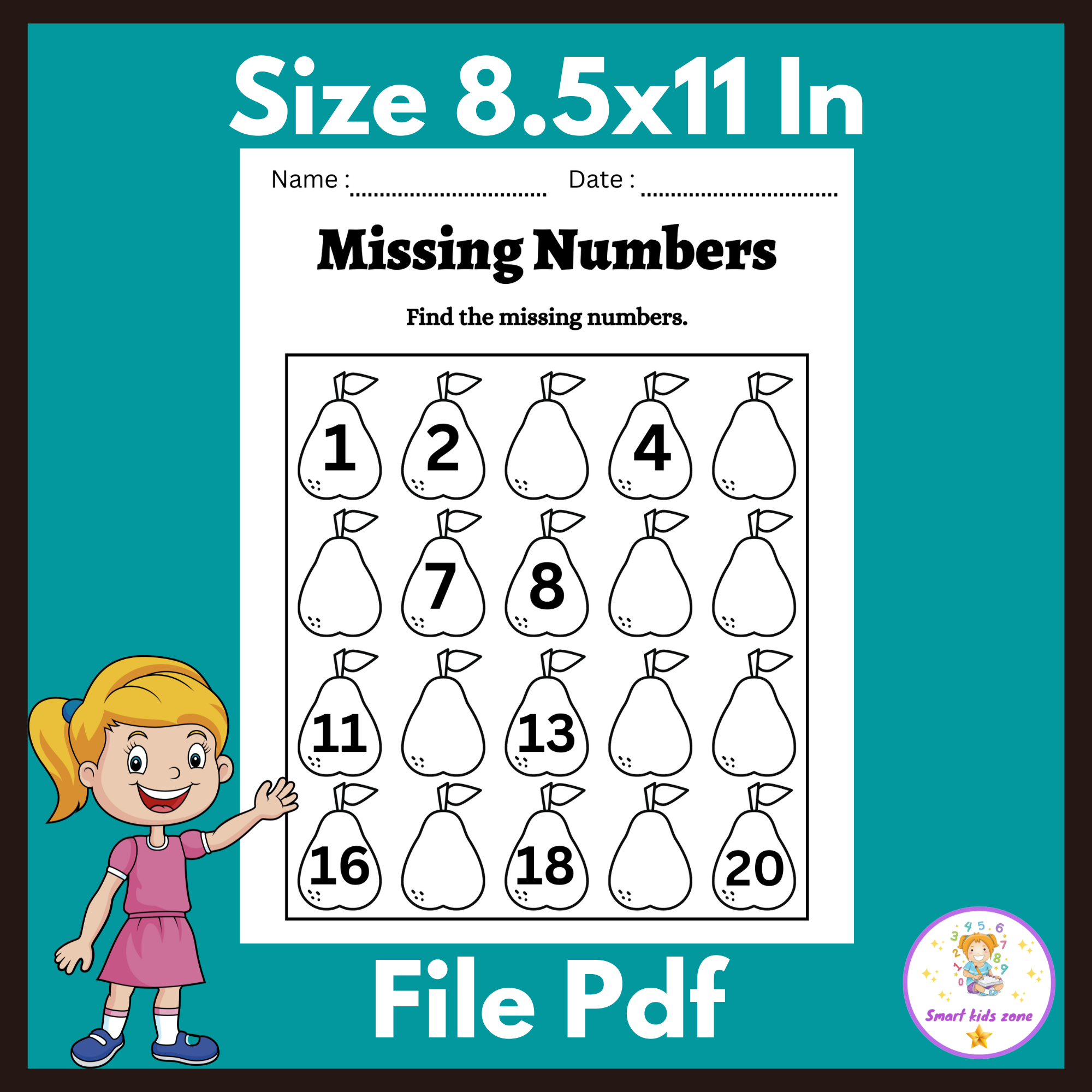 Number Identification Worksheets 1 20 Worksheets For Kindergarten