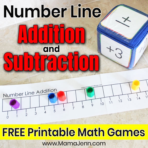 Number Line Addition Subtraction Math Games FREE Printables
