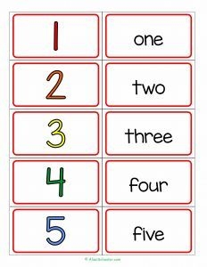 Number Words 1 To 5 Flashcards 1 To 20 Page 1 Flashcards For Kids 
