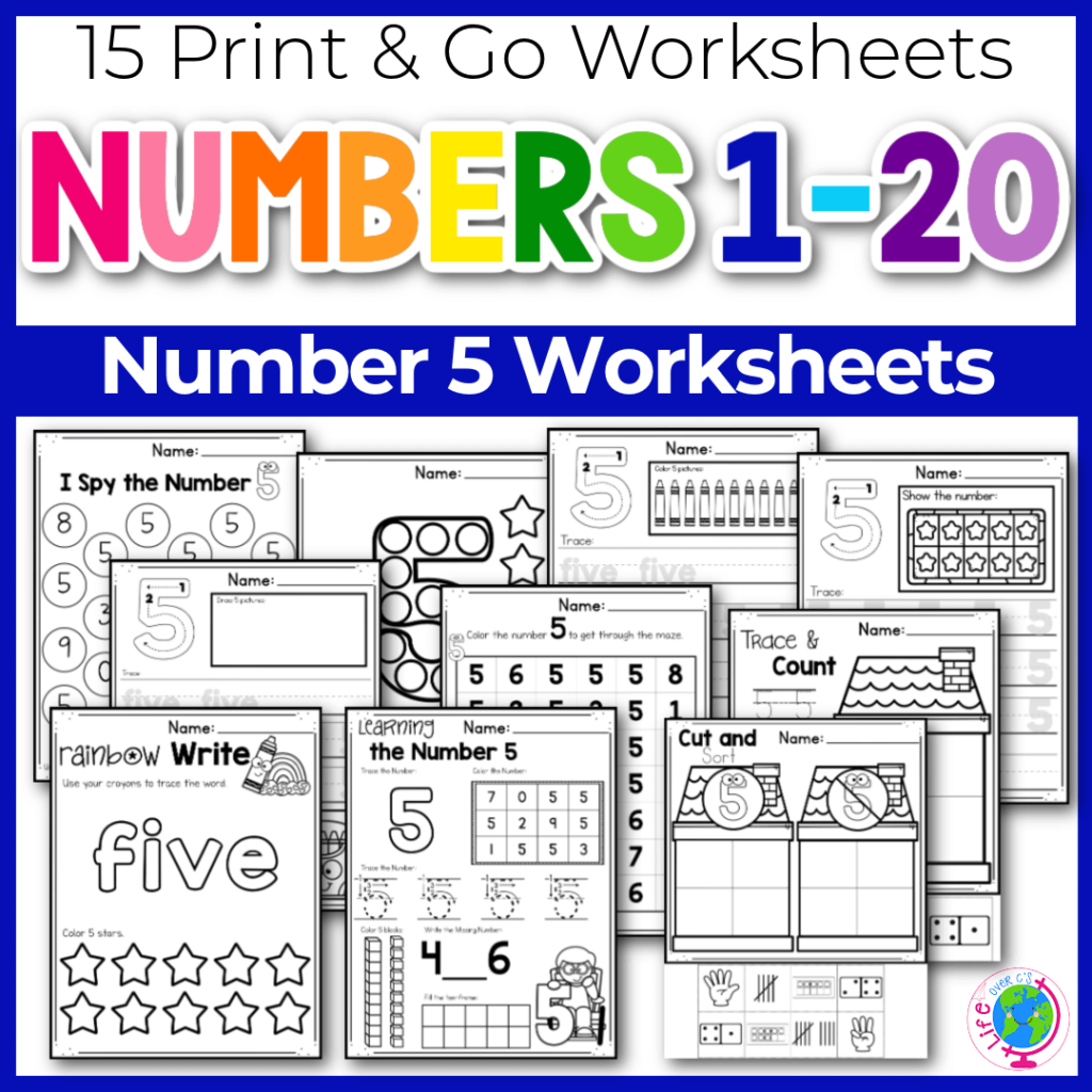 Number Worksheets Number 5 Life Over C 39 s Club