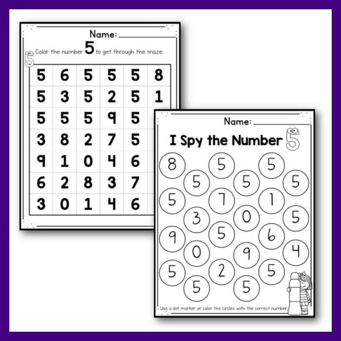 Number Worksheets Number 5 Life Over C 39 s Club