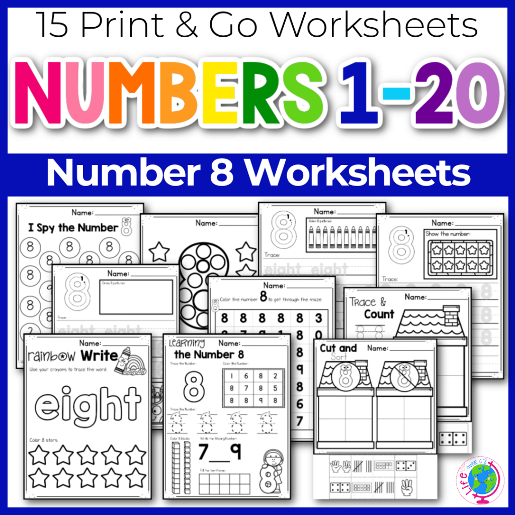 Number Worksheets Number 8 Life Over C 39 s Club