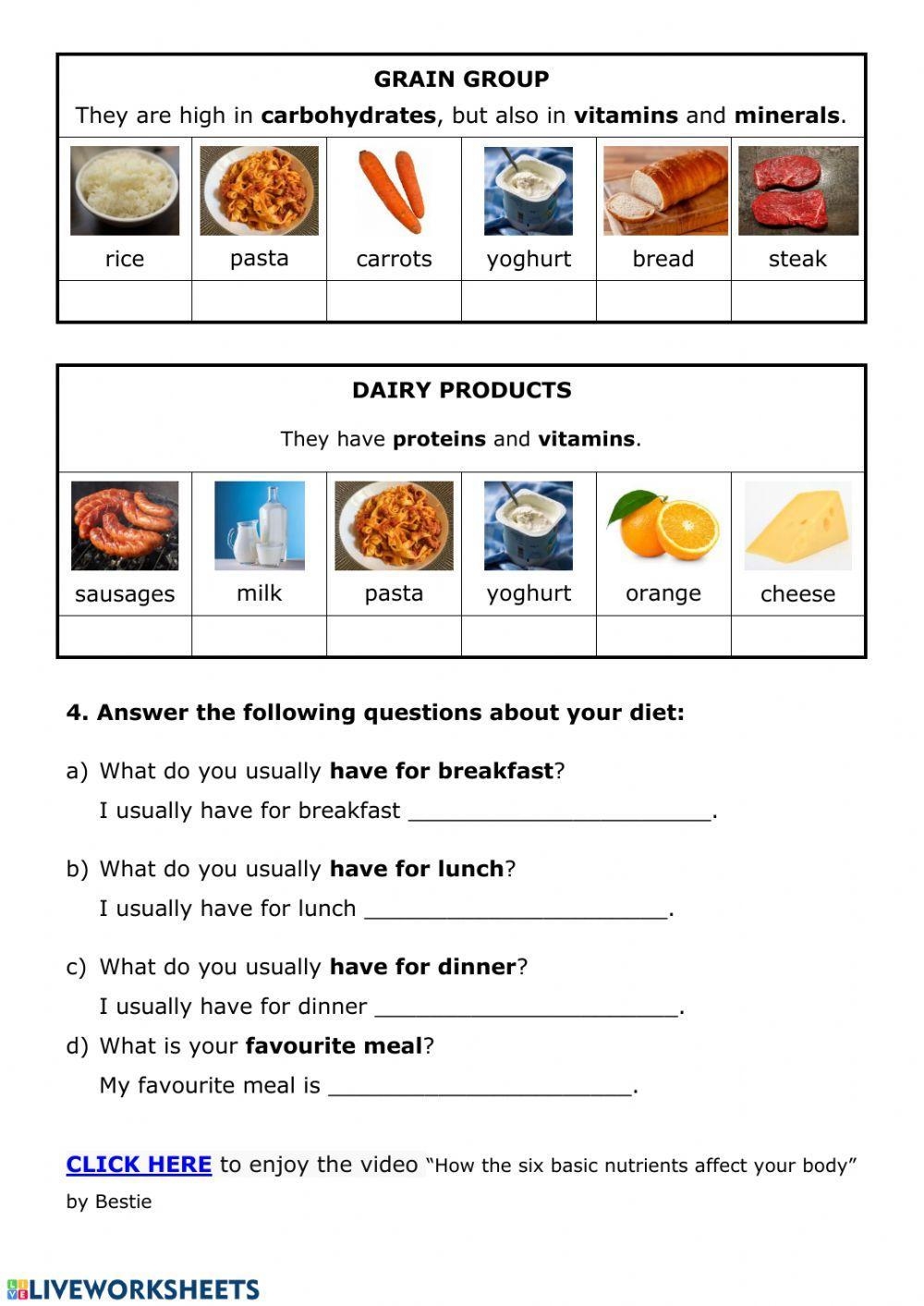 portuguese food worksheets