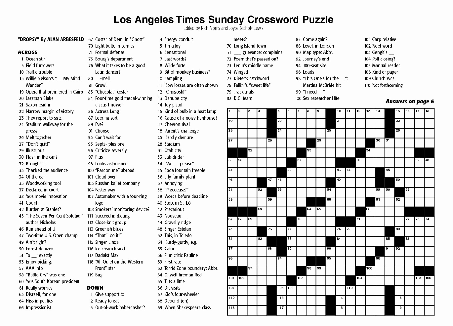 printable sunday crossword puzzles pdf free download