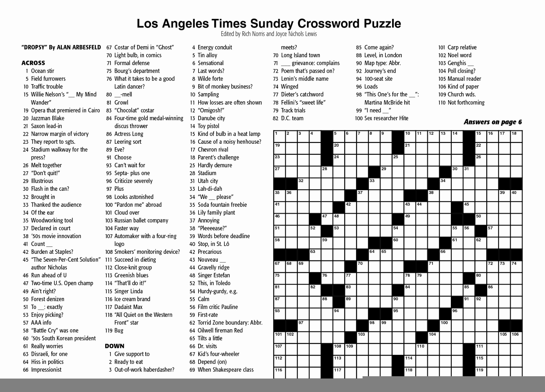 Nyt Sunday Crossword Printable Printable Crossword Puzzles Online