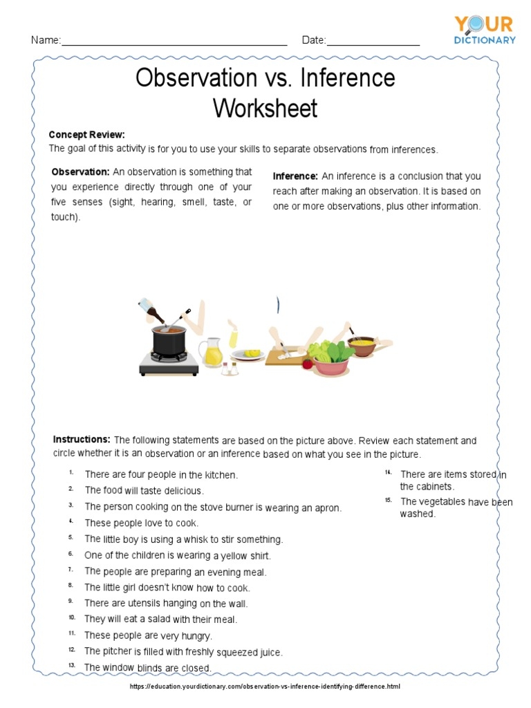 inference worksheet
