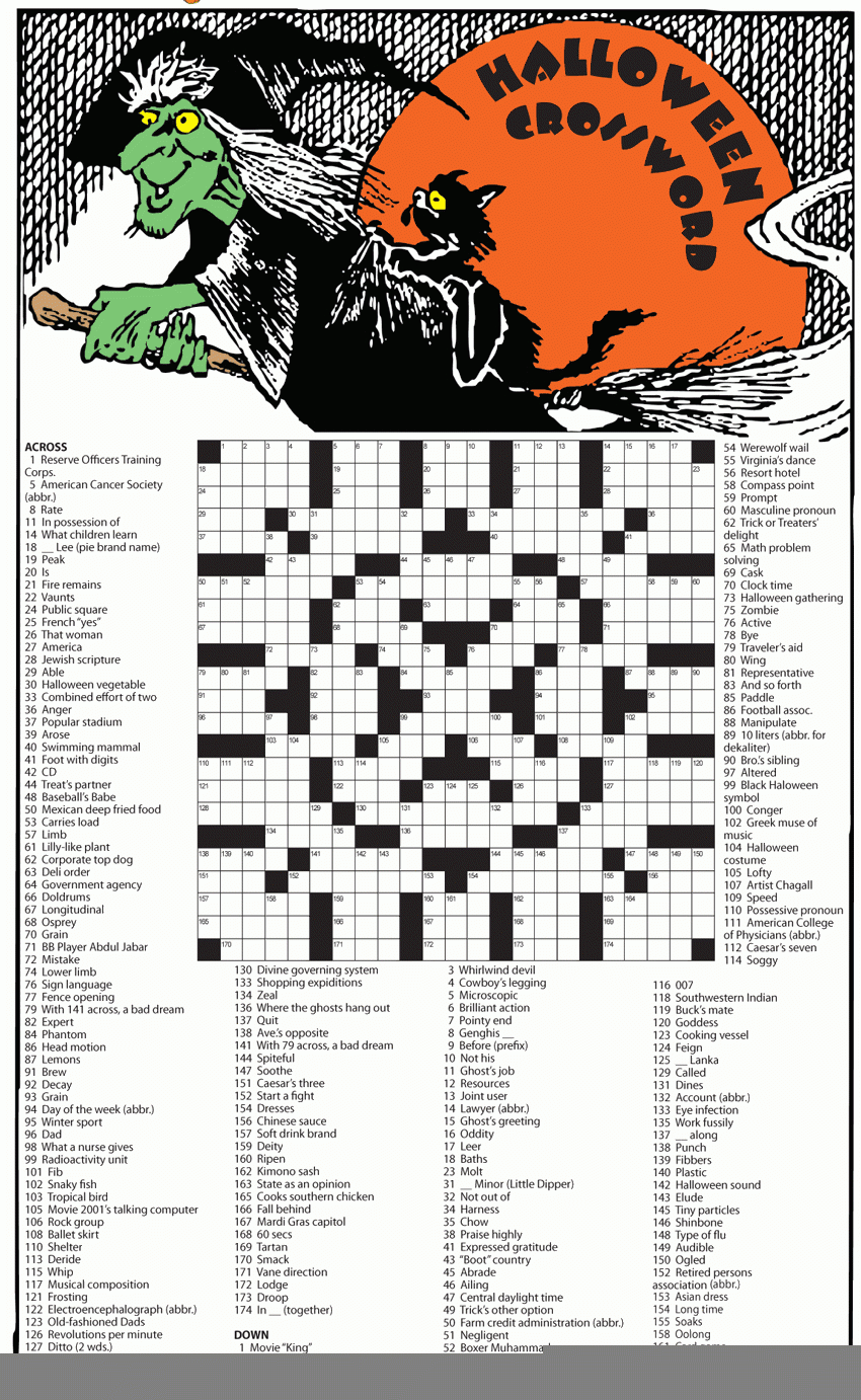 October Crossword Puzzle Printable Printable Crossword Puzzles