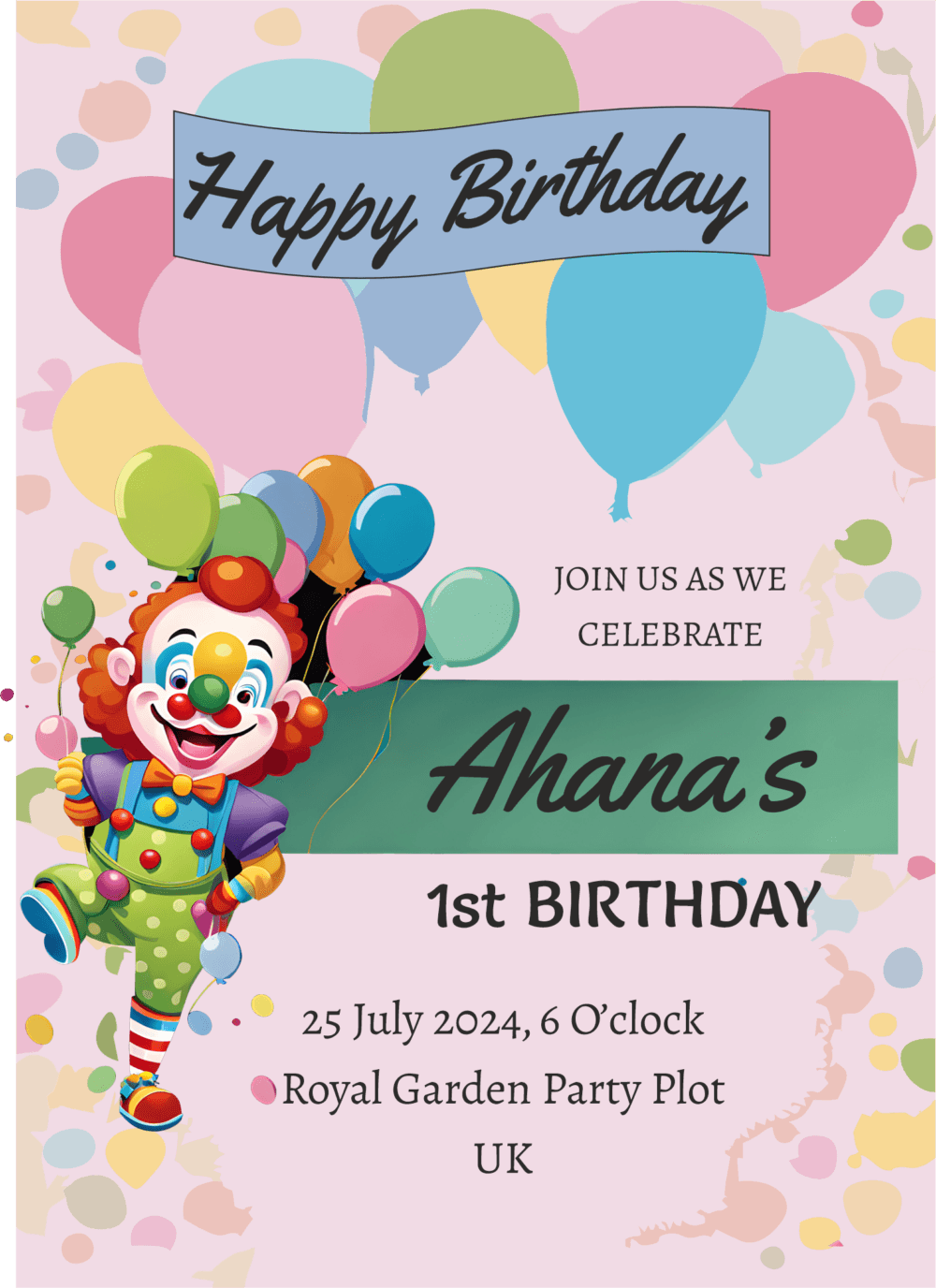 One Year Birthday Invitation Create For One Year Old Baby