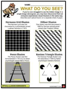 Optical Illusions Facts Worksheets History For Kids Worksheets Library