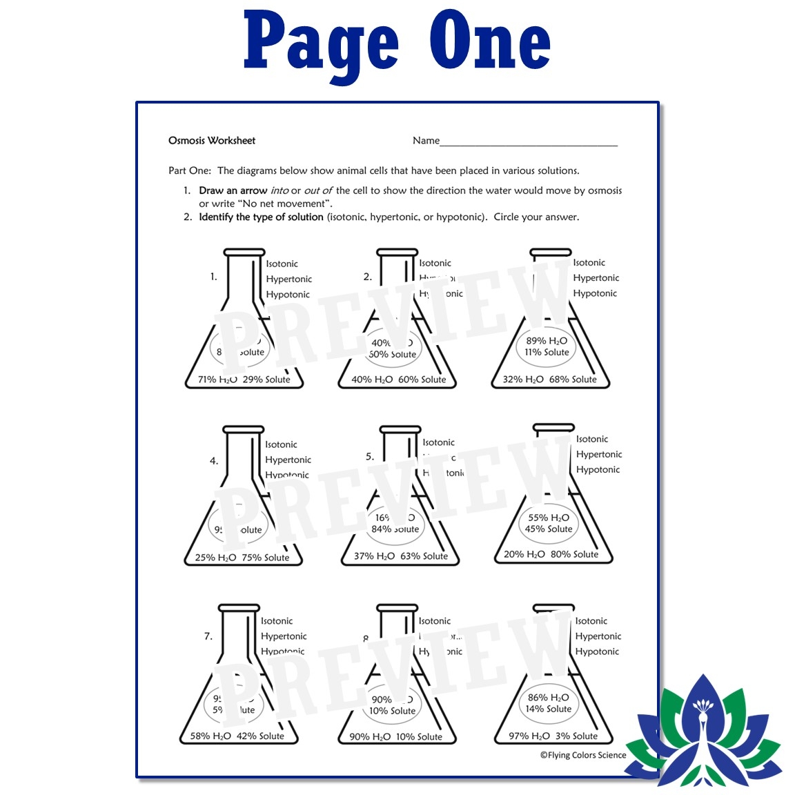 Osmosis Worksheet Flying Colors Science Worksheets Library