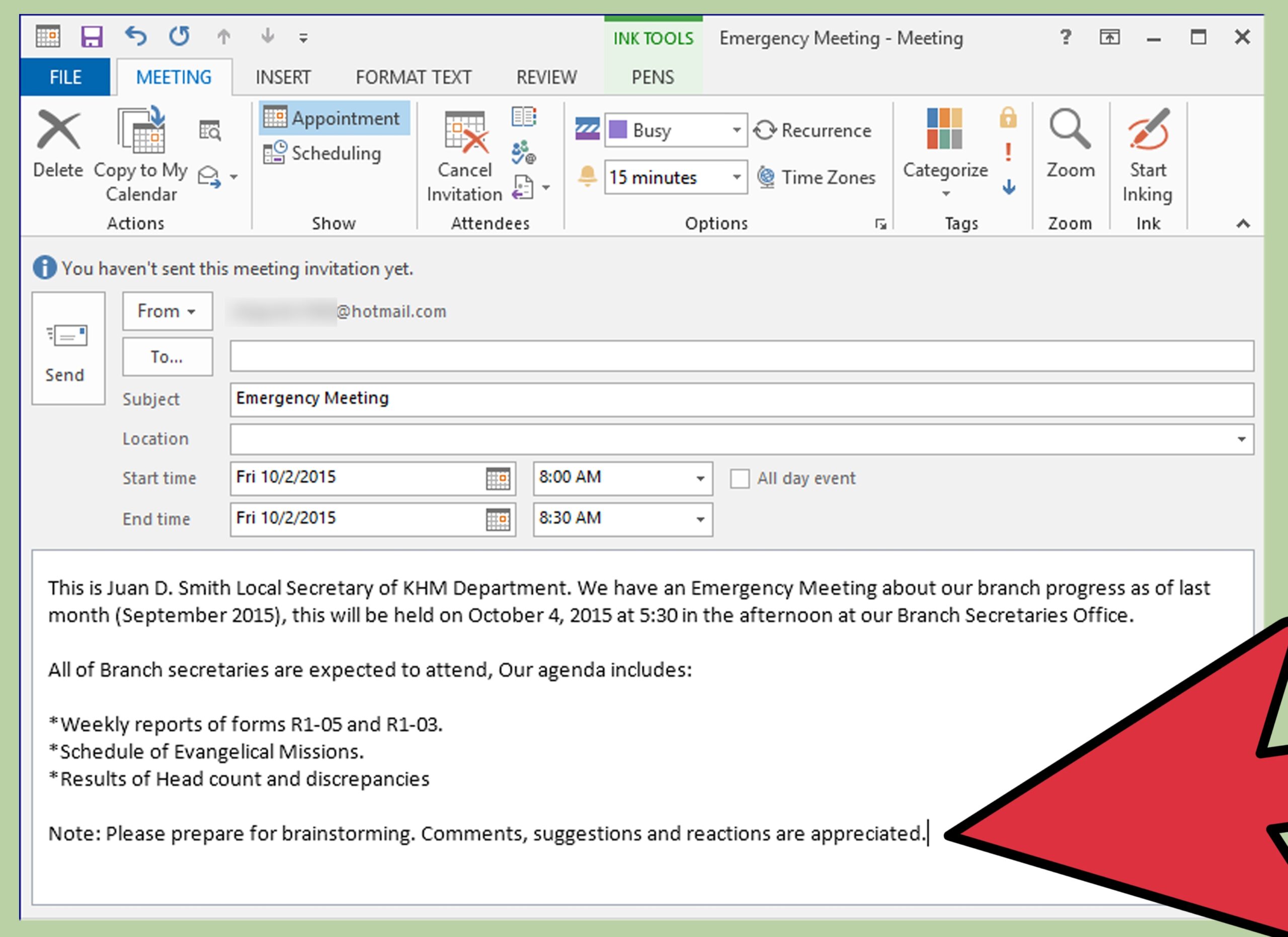Outlook Meeting Invite Template Sfiveband