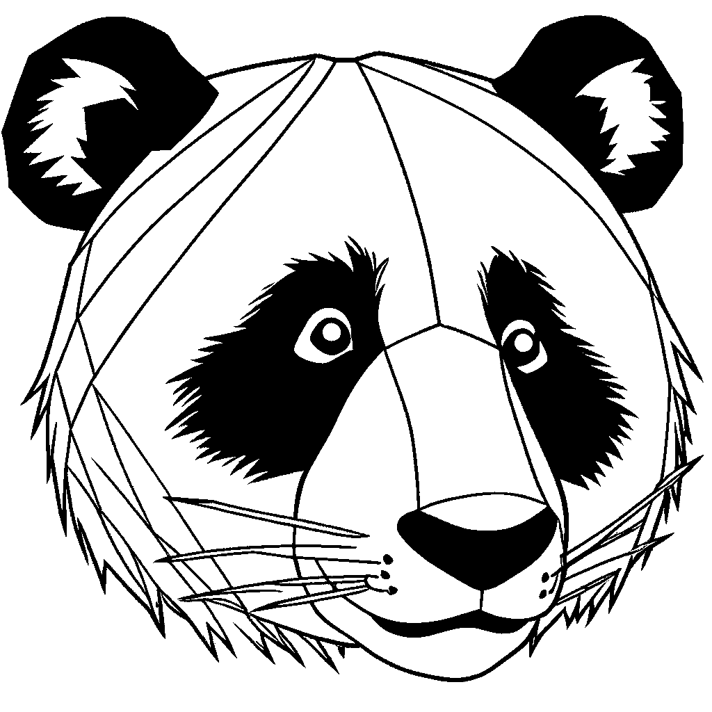 Panda Bear Face Coloring Page Lulu Pages