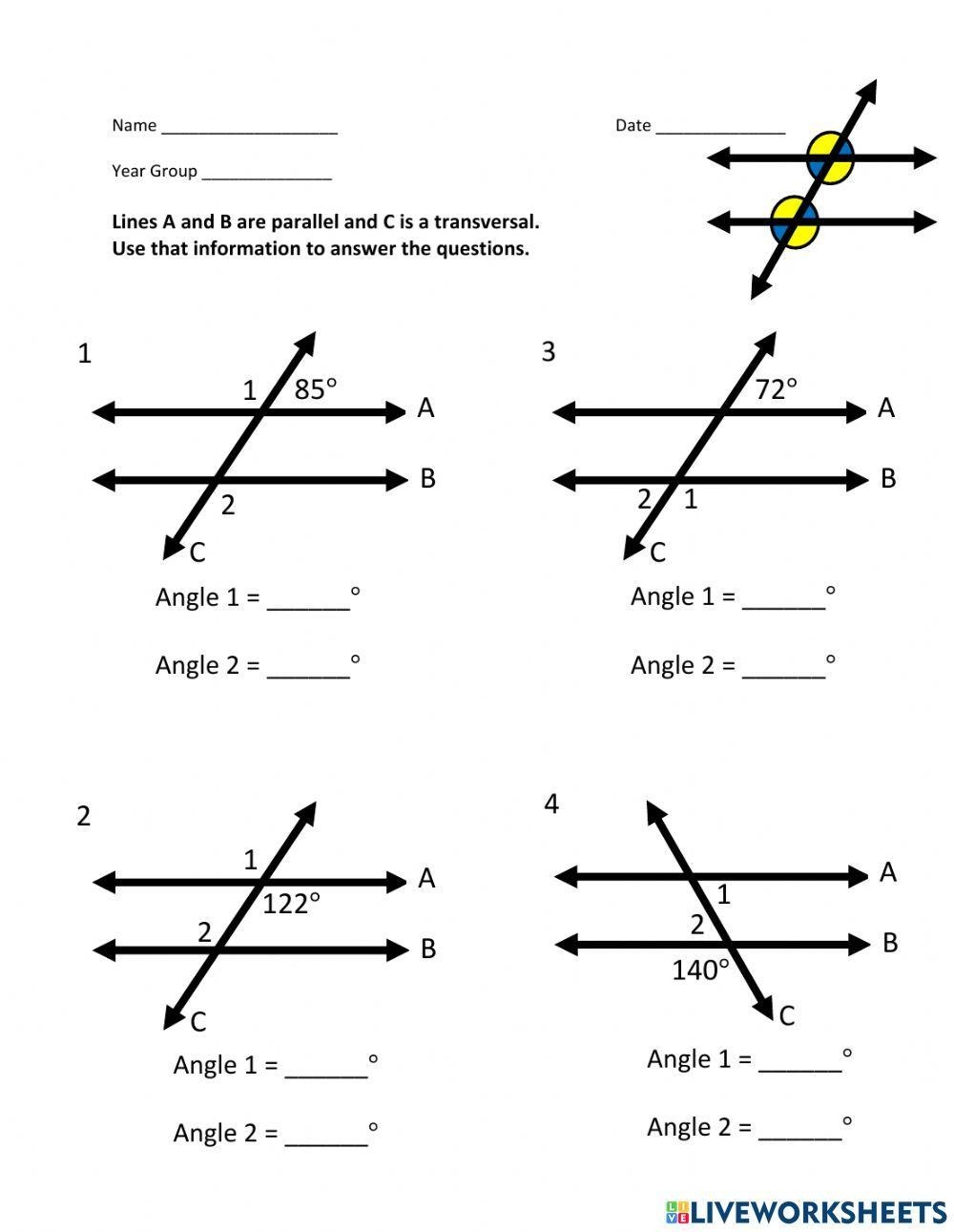 parallel and perpendicular worksheet